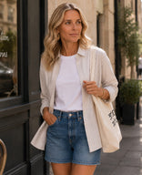 Je m'appelle Tops Off White/Sahara / XS Blouse Stripes | Off White/Sahara