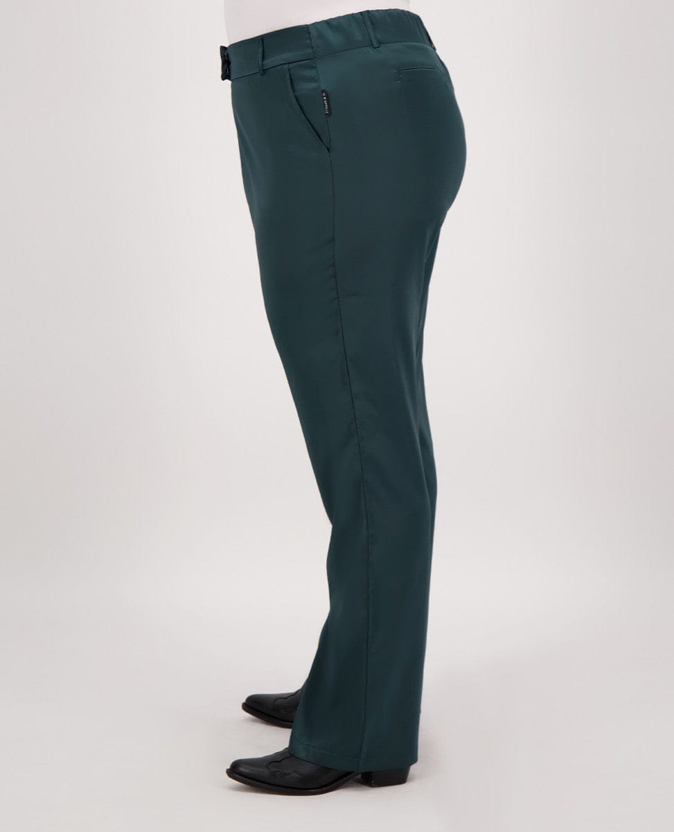 Je m'appelle Broeken Pant Straight Satin | Peacock Green
