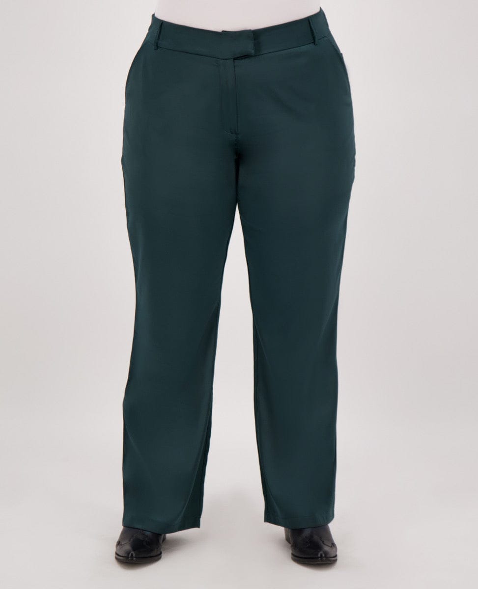 Je m'appelle Broeken Pant Straight Satin | Peacock Green