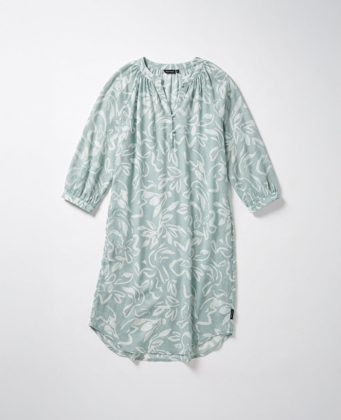 Shirtdress Robe | Off White/Pastel Groen