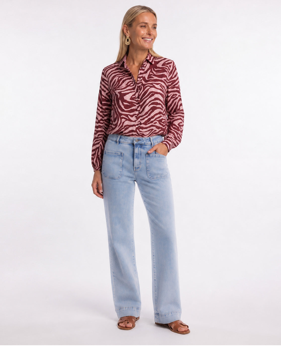 Pant Straight Stretch Denim | Light Blue Denim