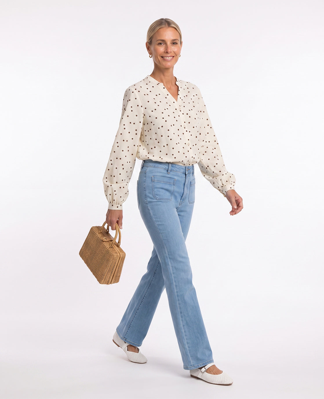 Pant Flare Stretch Denim | Light Blue Denim
