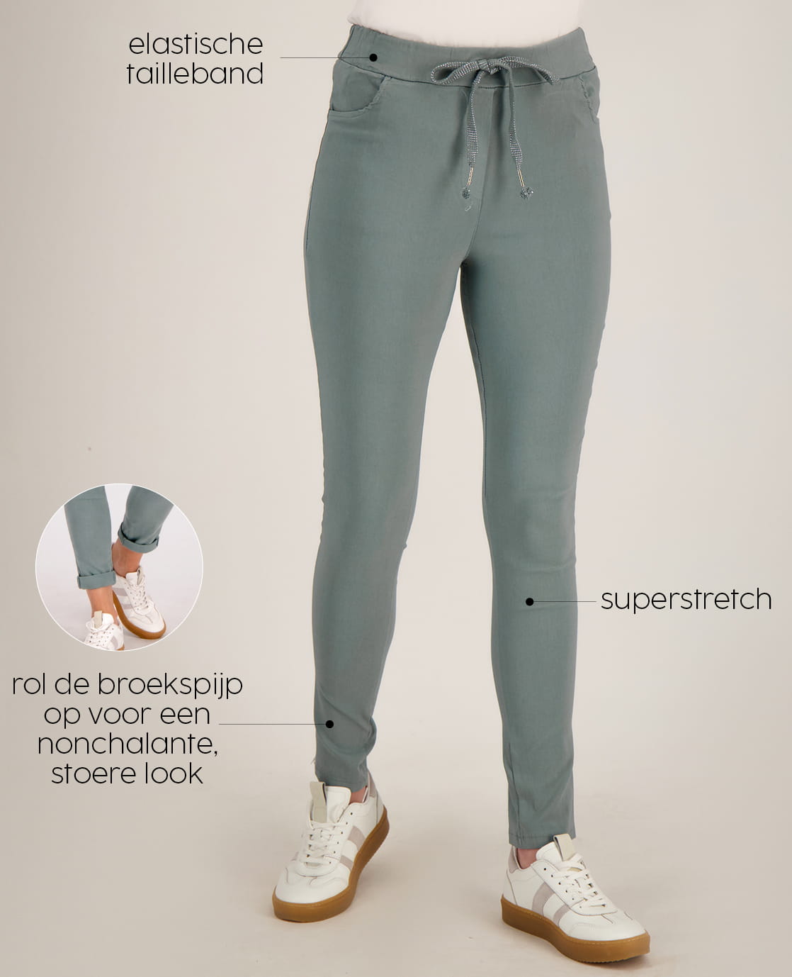 Je m'appelle Broeken Pant Summer Superstretch | Spearmint