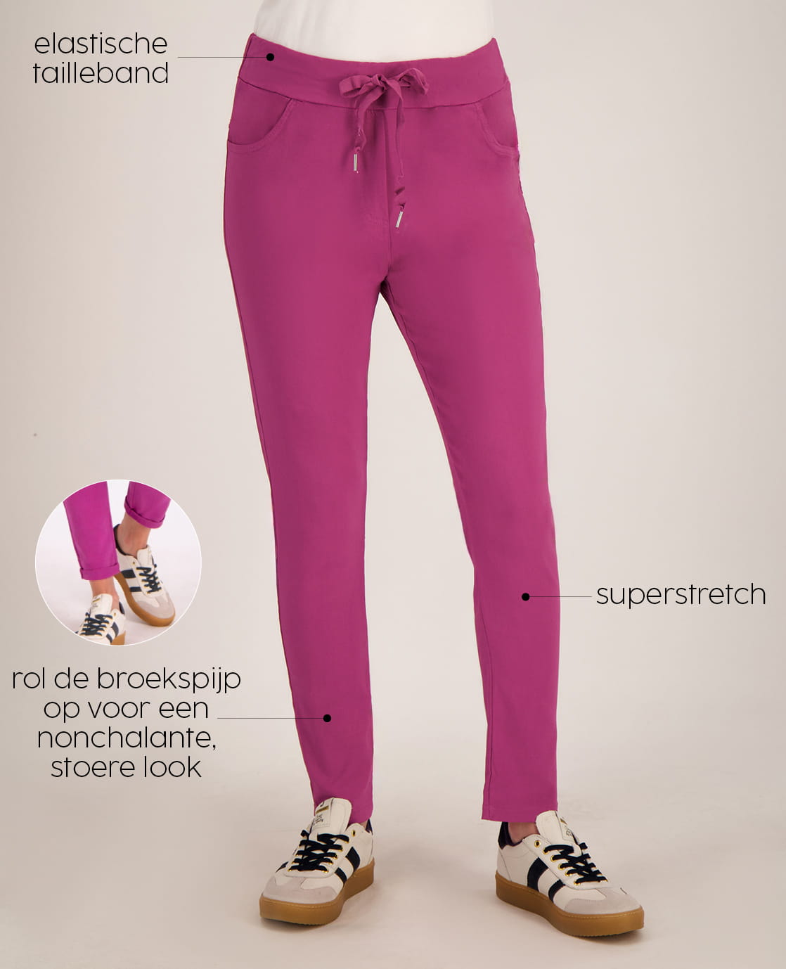Je m'appelle Broeken Pant Summer Superstretch | Cranberry