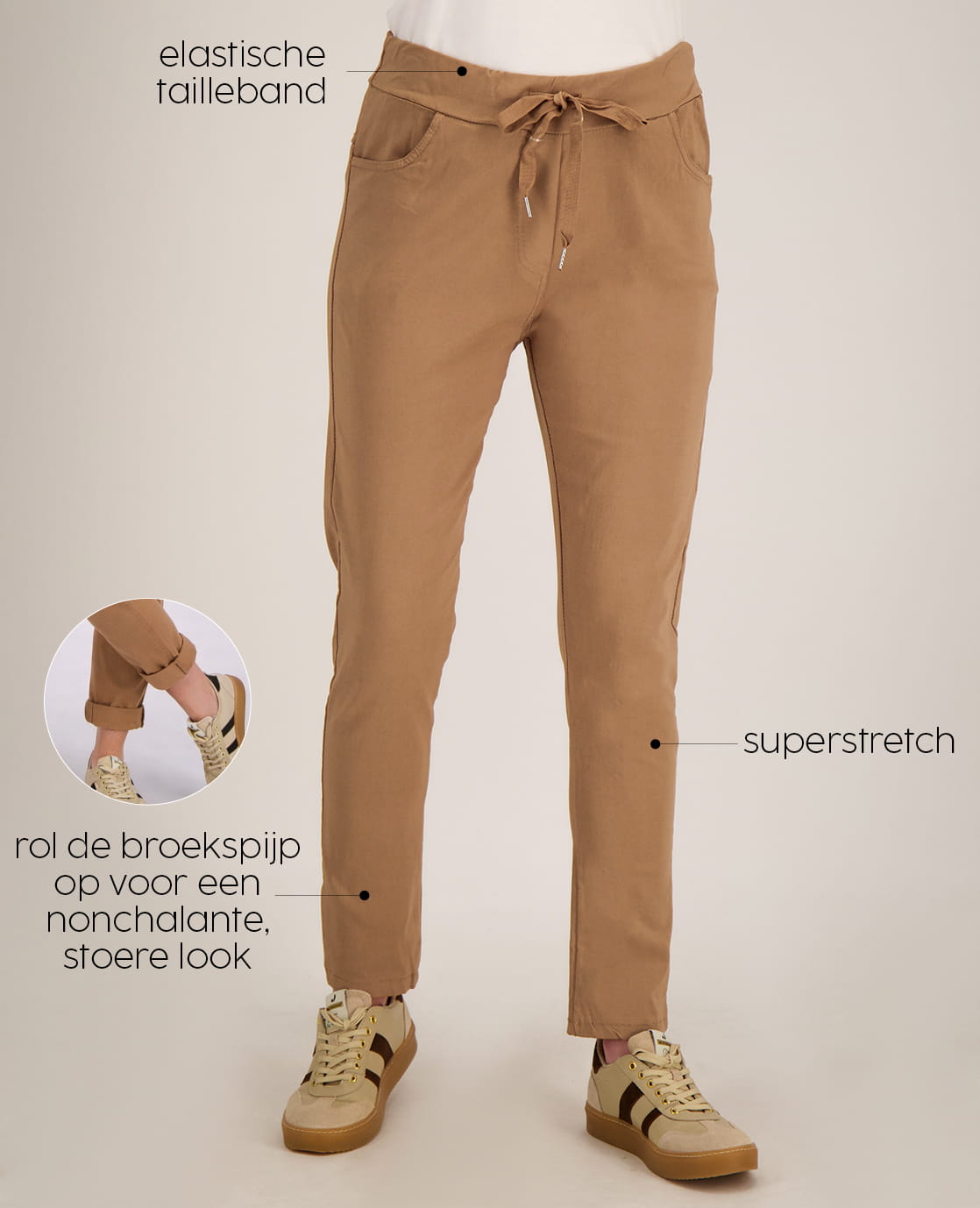 Je m'appelle Broeken Pant Summer Superstretch | Camel