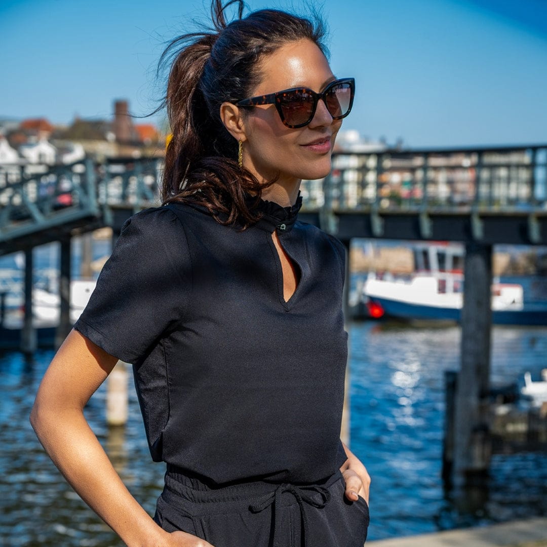 Je m'appelle Tops Zwart / XS Top Ruche Travel | Zwart