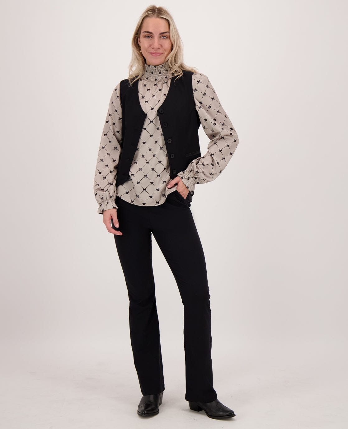 Je m'appelle Broeken Pant Flare Yinthe Travel | Zwart