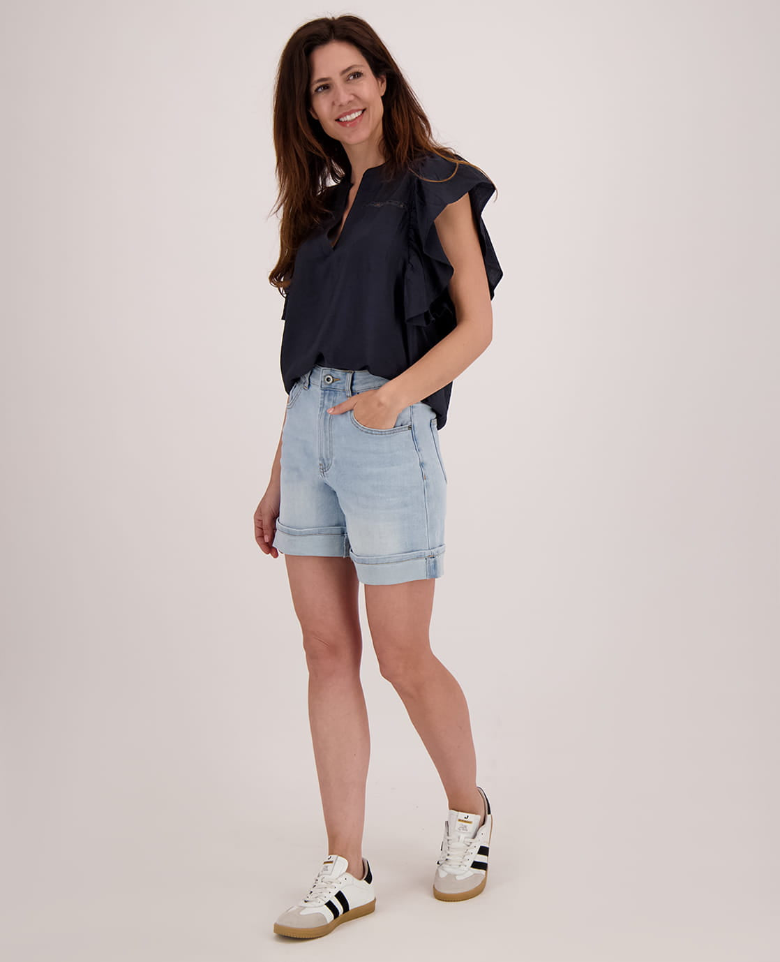 Je m'appelle Tops Top Ruffle | Donkerblauw