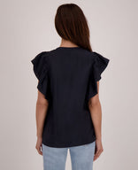 Je m'appelle Tops Top Ruffle | Donkerblauw