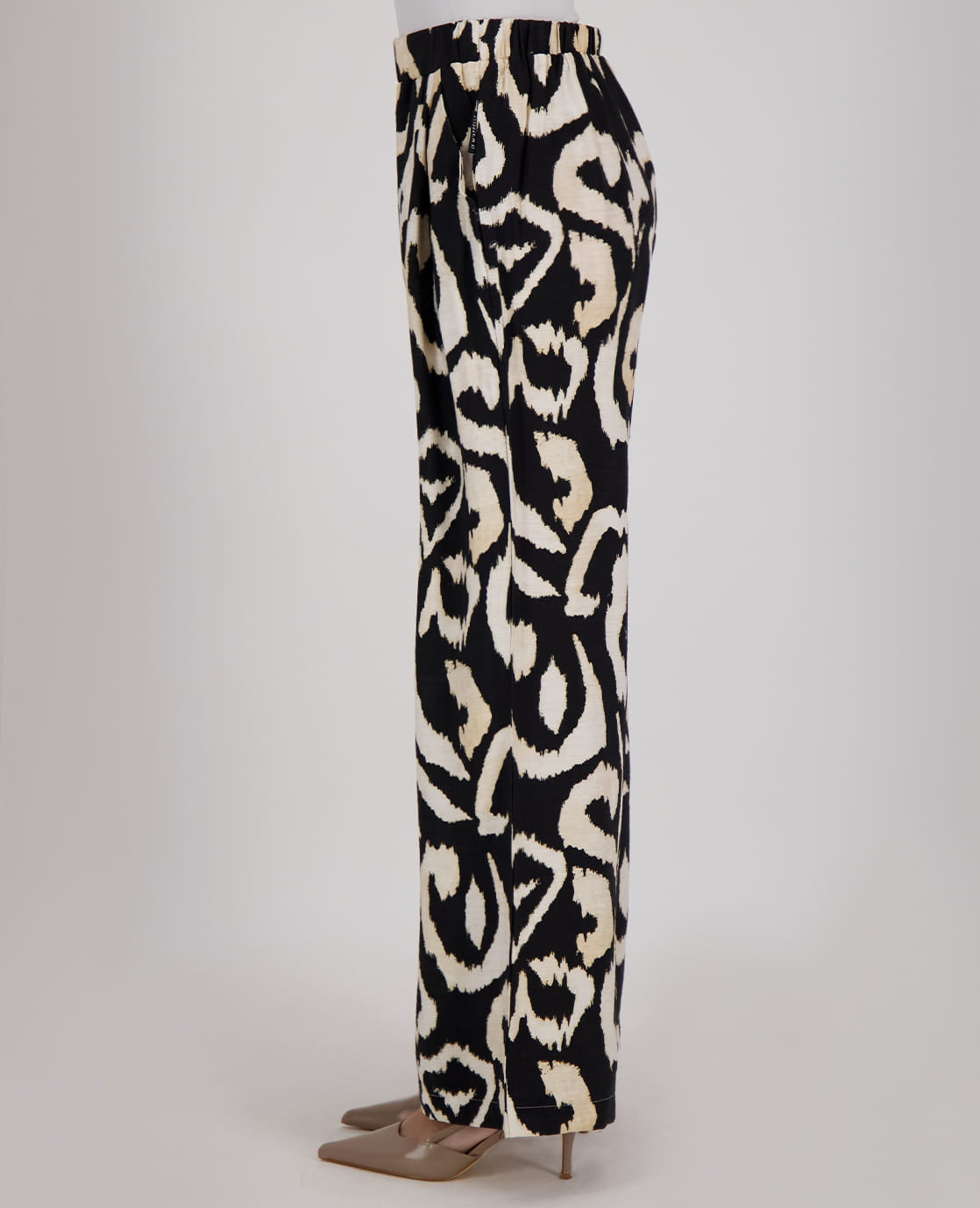 Je m'appelle Broeken Pant Wide Leg | Ecru / Zwart