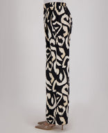 Je m'appelle Broeken Pant Wide Leg | Ecru / Zwart