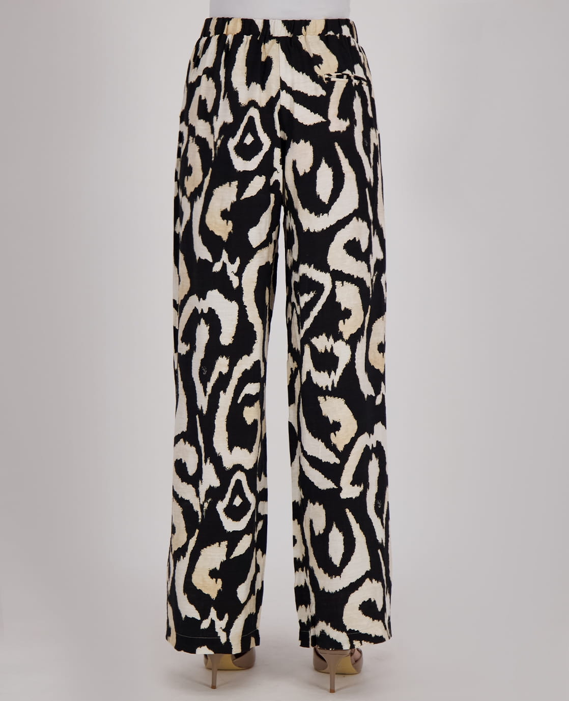 Je m'appelle Broeken Pant Wide Leg | Ecru / Zwart