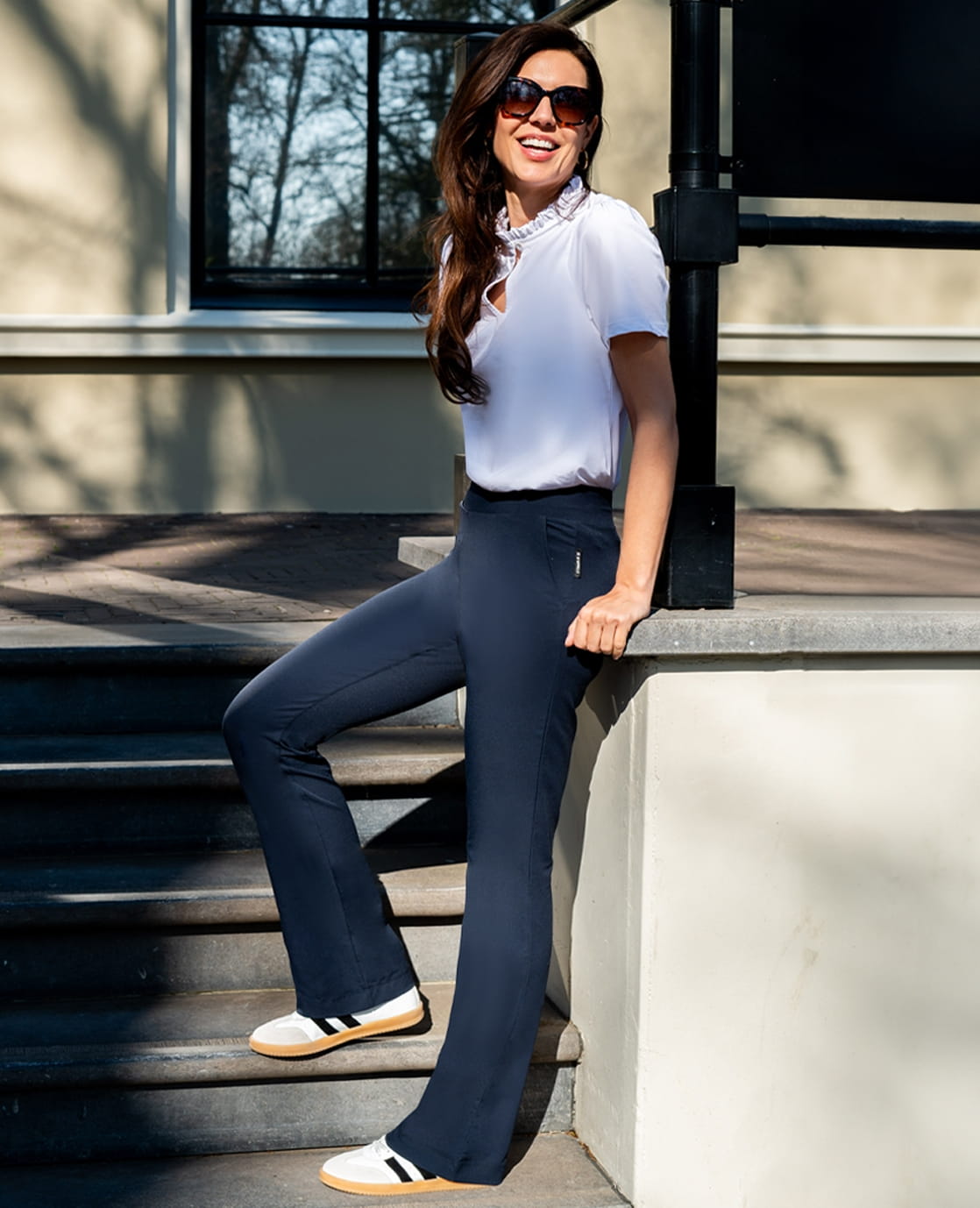 Je m'appelle Broeken Pant Flare Zoëy | Donkerblauw