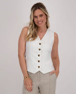 Je m'appelle Tops Gilet Bodine | Porselein wit