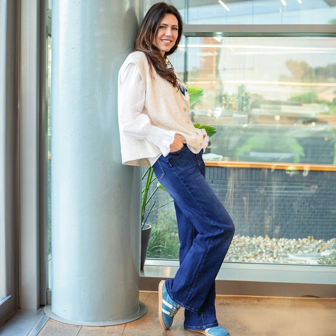 Je m'appelle Broeken Pant Straight Superstretch Denim | Dark Denim