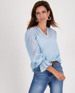 Je m'appelle Tops Light Blue/Navy / XS Top Lieke | Light Blue/Navy