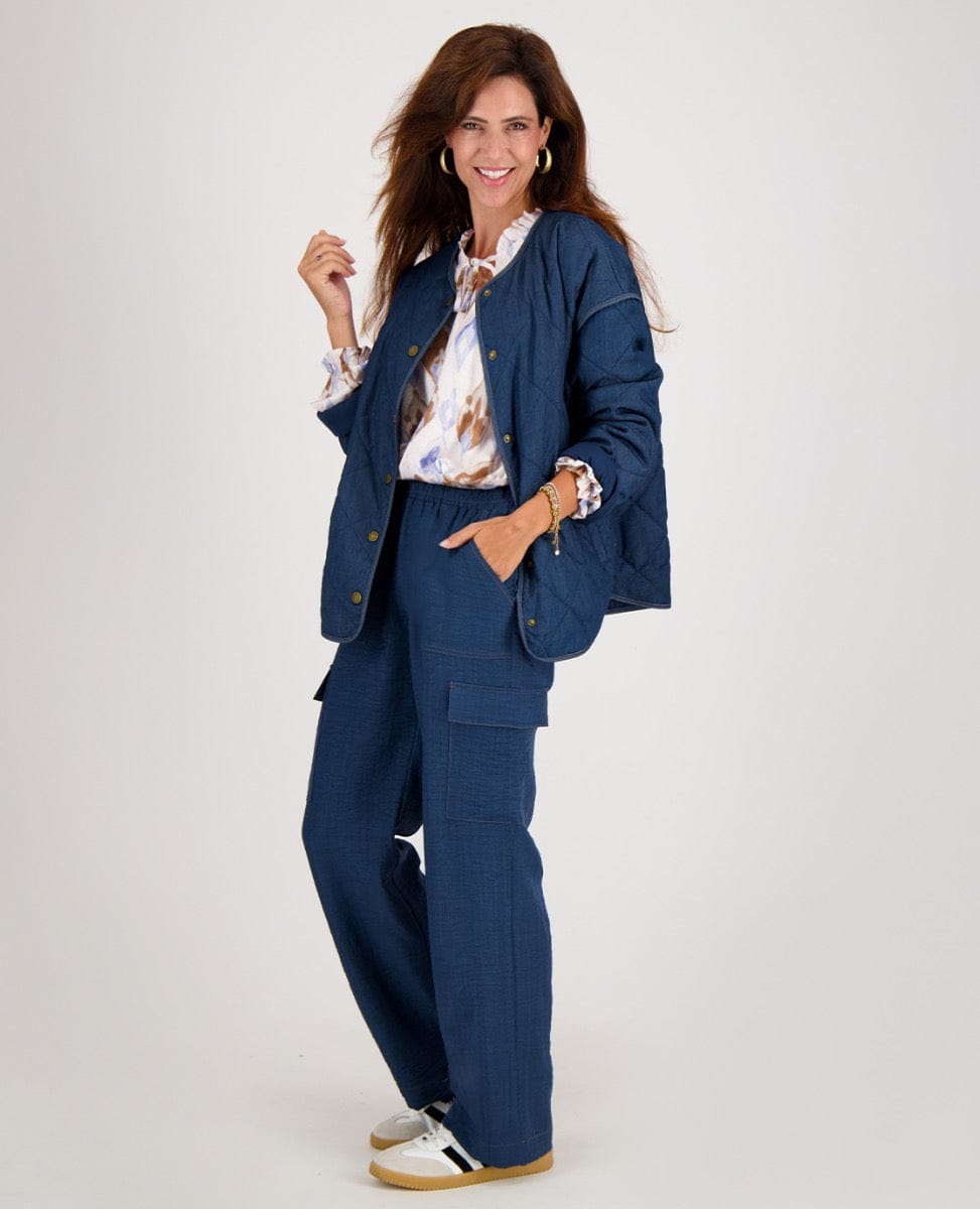 Je m'appelle Jassen Jacket Quilted | Dark Blue Denim