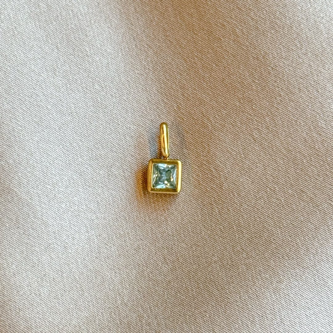 Je m'appelle Accessoires Goud / Licht Blauw / One Size Bedel Square Diamond | Goud / Licht Blauw