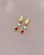 Je m'appelle Accessoires Rood/Goud / One Size Earrings Hearts | Rood/Goud