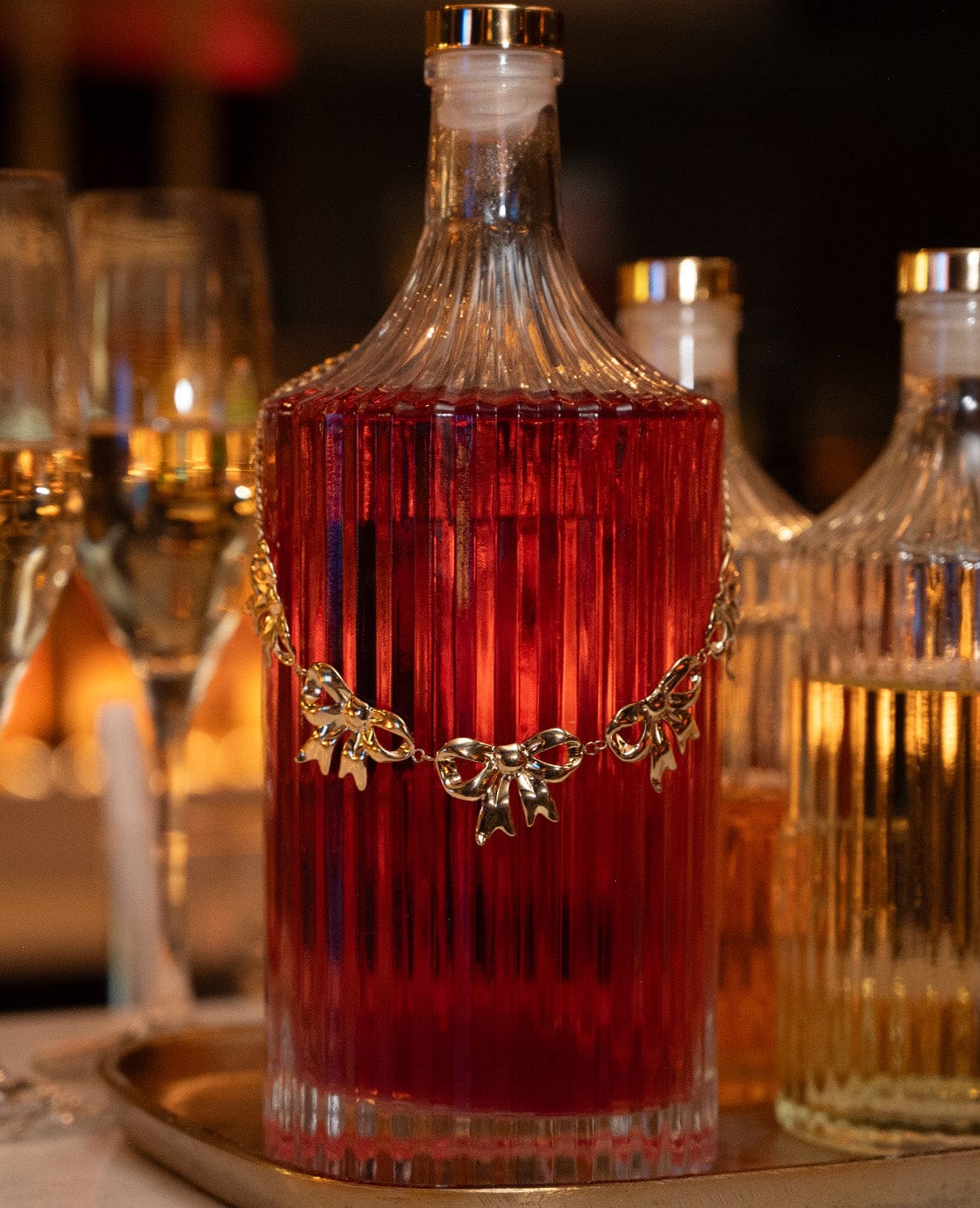 Je m'appelle Accessoires Goud / One Size Necklace Bow | Goud