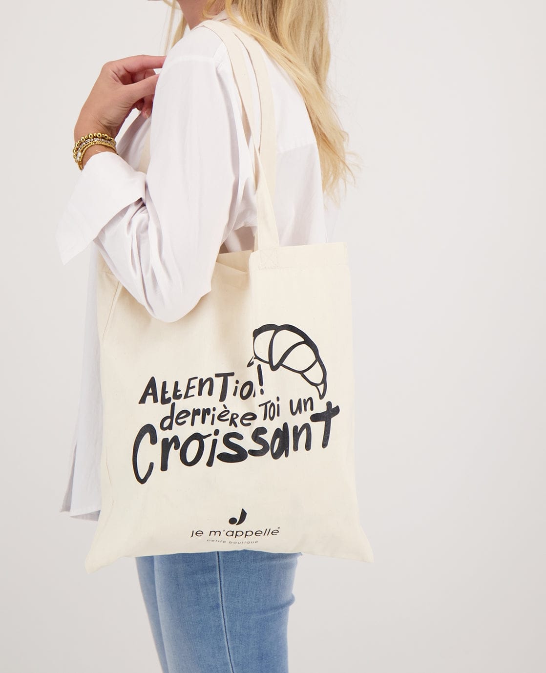Je m'appelle Accessoires Ecru / One Size Shopping Bag | Ecru