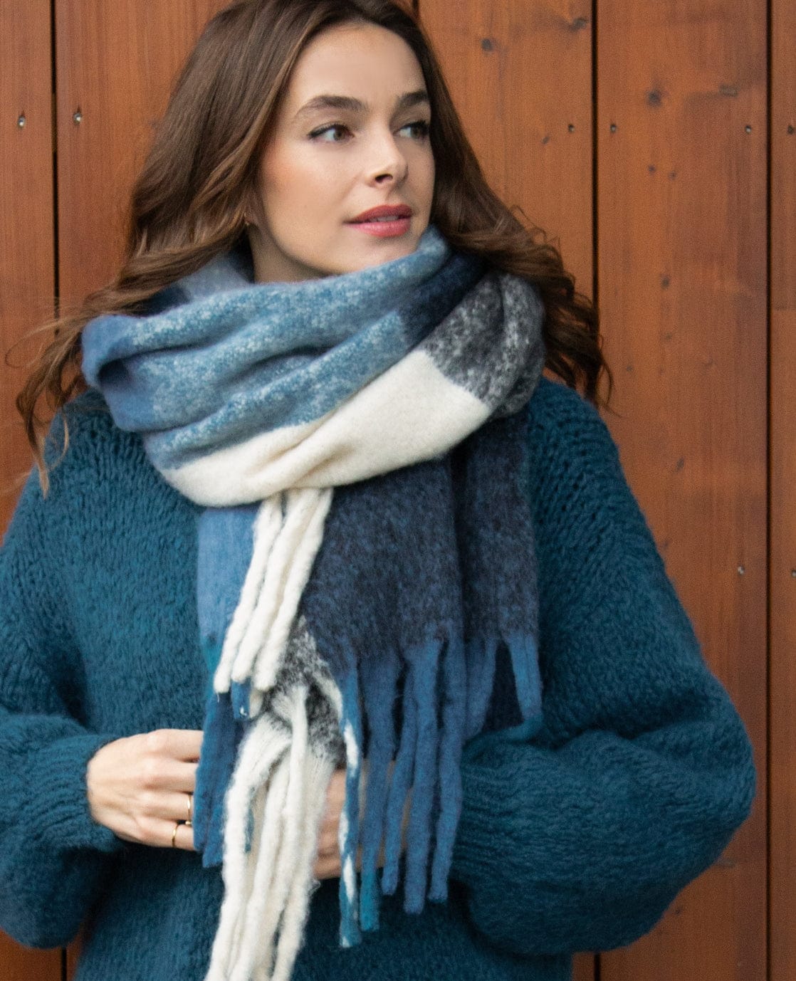 Je m'appelle Accessoires Multicolor/Blue Denim / One Size Sjaal Elle | Multicolor/Blue Denim