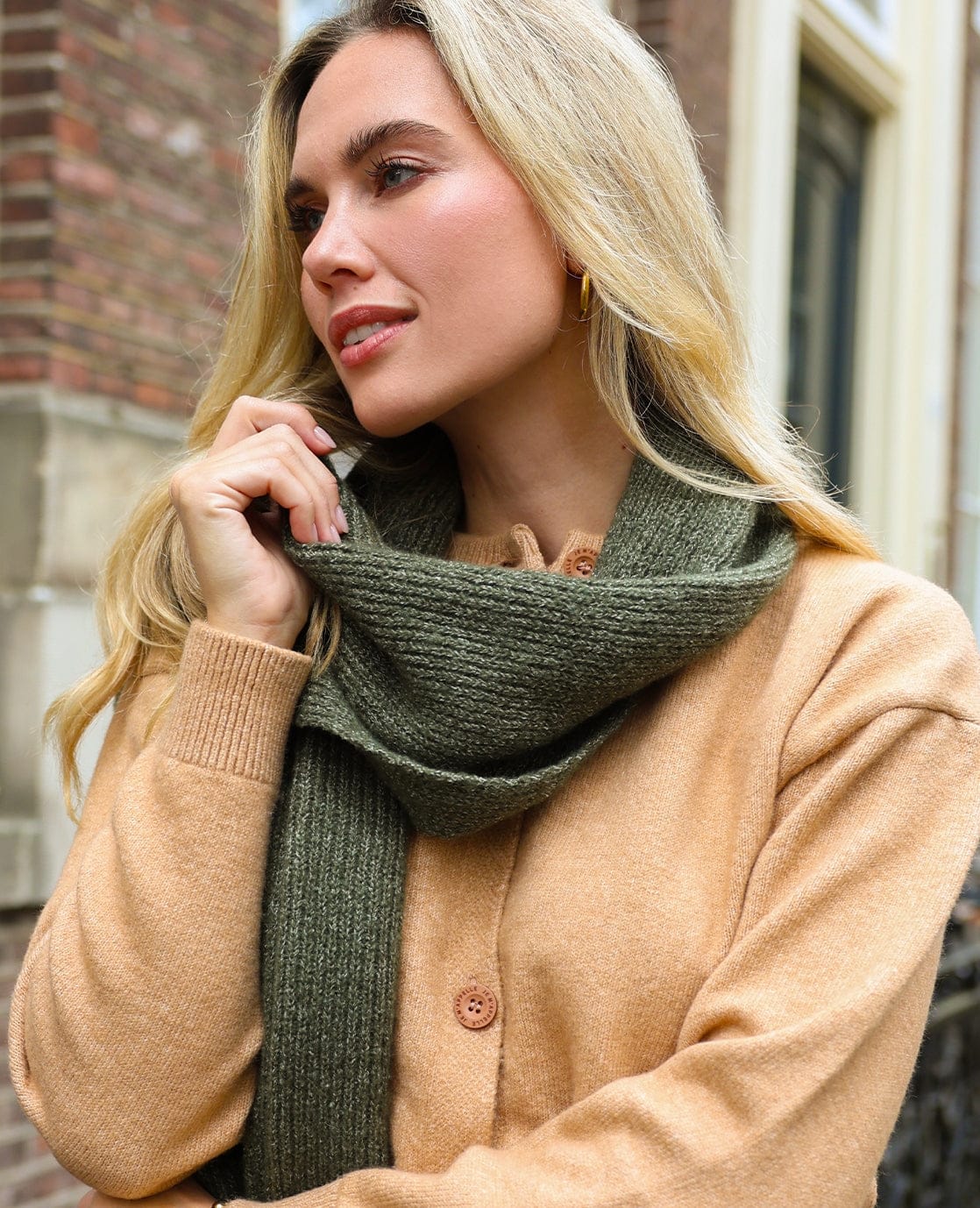 Je m'appelle Accessoires Olive Melange / One Size Sjaal | Olive Melange