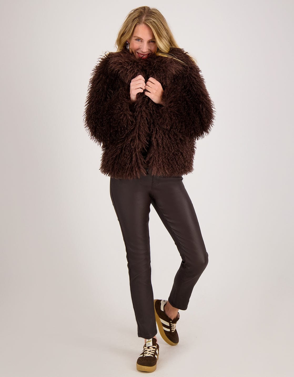 Je m'appelle Broeken Jogg Coated | Chocolate Brown