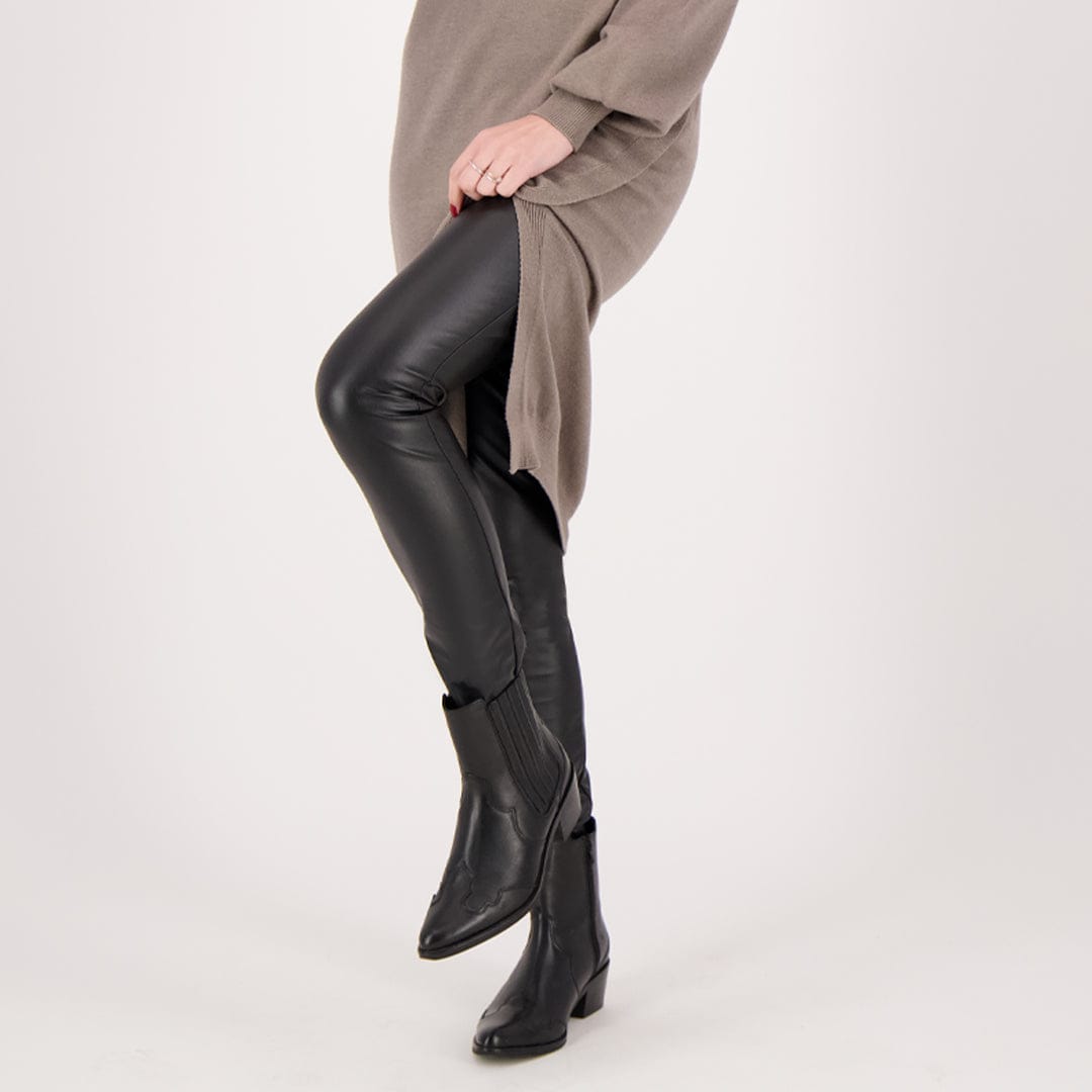 Je m'appelle Broeken Legging Faux Leather | Zwart