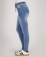 Je m'appelle Broeken Pant Celine Jogg Denim | Mid Blue Denim