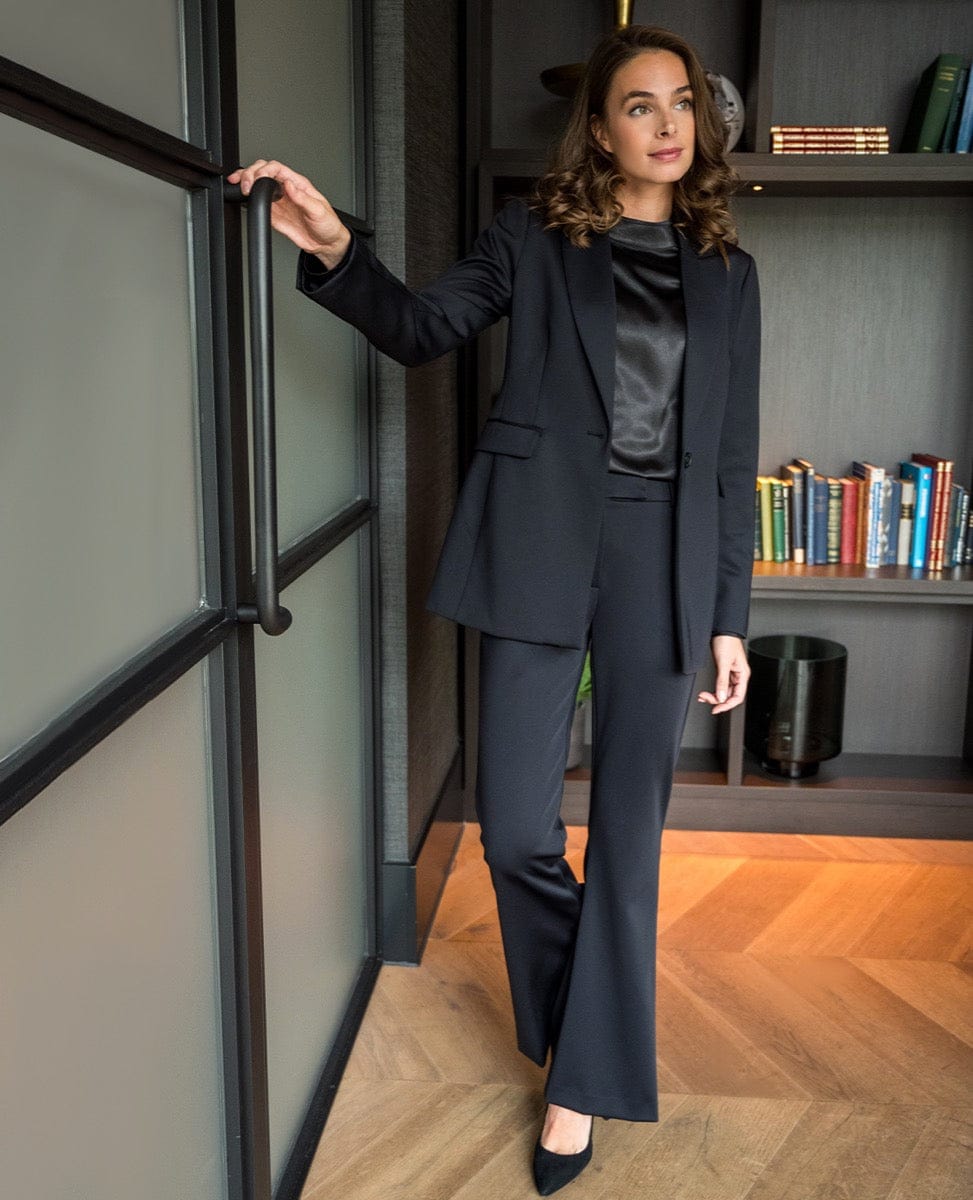 Je m'appelle Broeken Zwart / XS / Short Pant Flare Premium Travel | Zwart