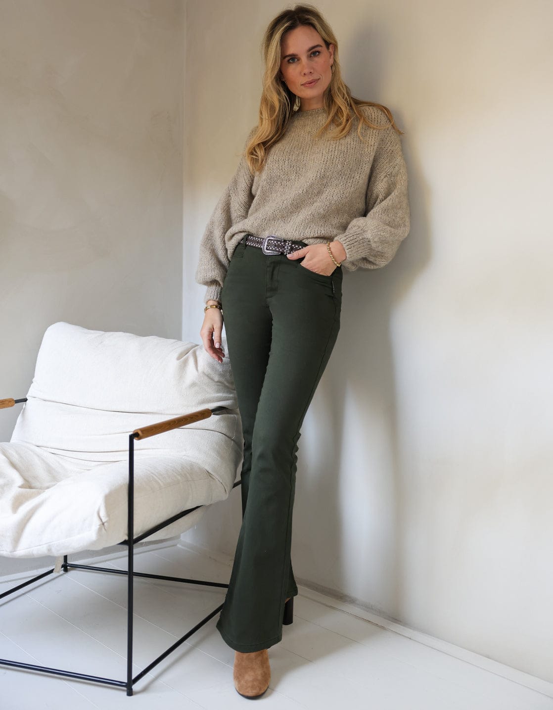 Je m'appelle Broeken Lafayette Green / XS / Regular Pant Flare Sophie | Lafayette Green