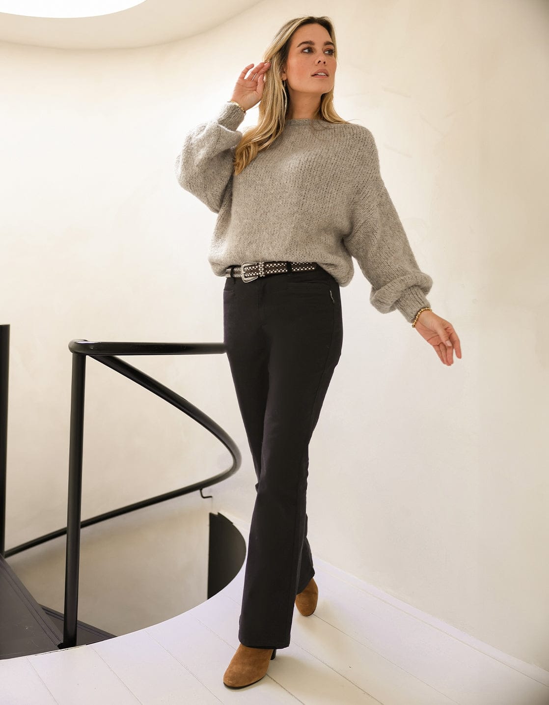 Je m'appelle Broeken Zwart / XS / Regular Pant Flare Sophie | Zwart