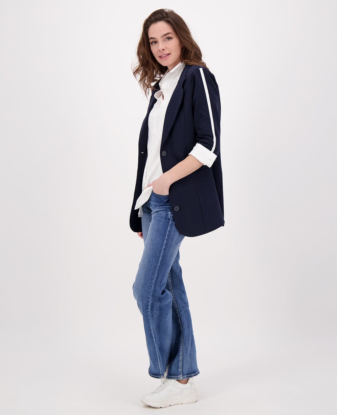 Je m'appelle Broeken Pant Flare Superstretch Denim | Dark Denim