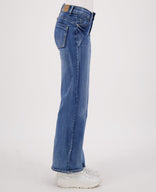 Je m'appelle Broeken Pant Flare Superstretch Denim | Dark Denim
