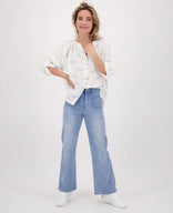 Je m'appelle Broeken Pant Flare Superstretch Denim | Light Denim