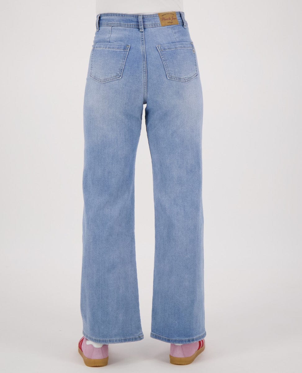 Je m'appelle Broeken Pant Flare Superstretch Denim | Light Denim