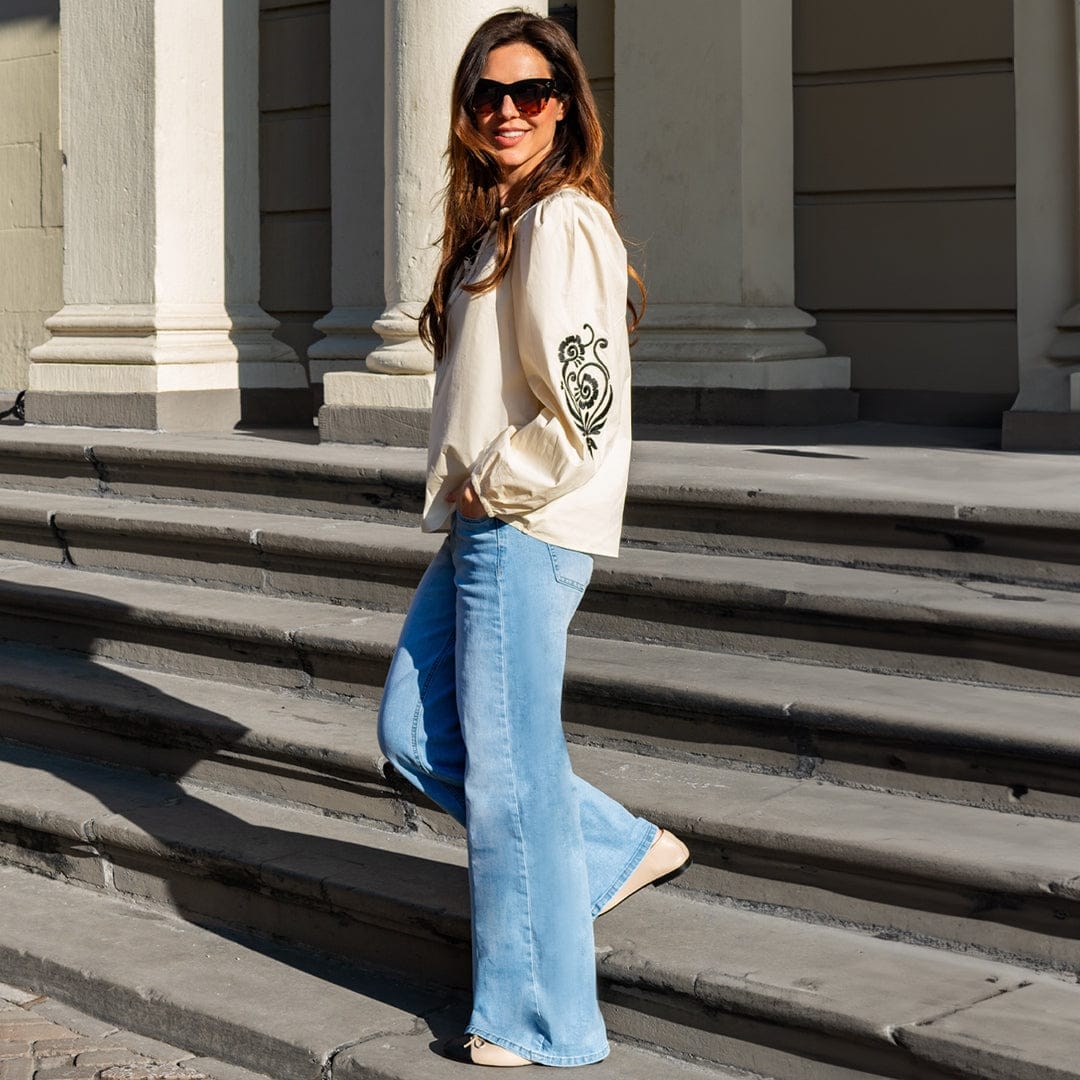 Je m'appelle Broeken Light Denim / XS Pant Flare Superstretch Denim | Light Denim