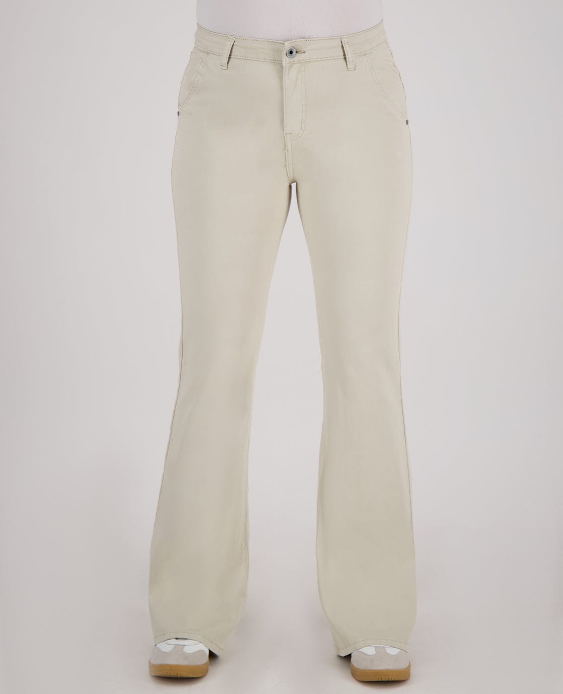 Je m'appelle Broeken Zand / XS Pant Flare Superstretch Denim | Zand