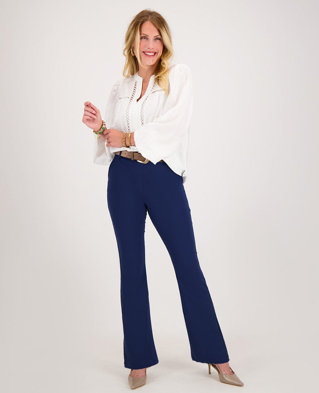 Je m'appelle Broeken Indigo Blue / XS / Regular Pant Flare Travel | Indigo Blue