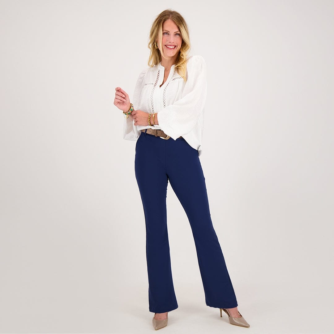 Je m'appelle Broeken Pant Flare Travel | Indigo Blue