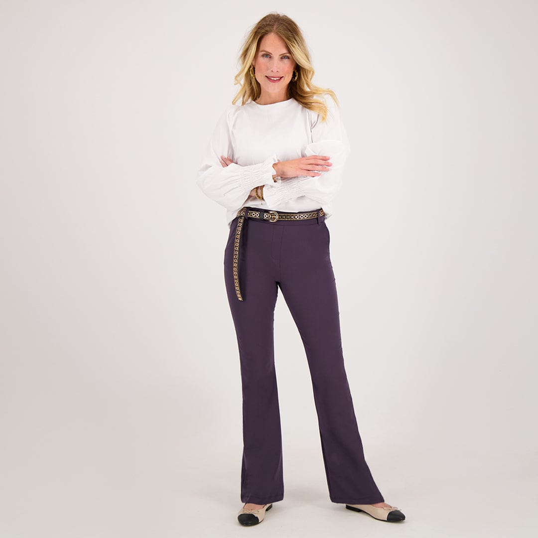 Je m'appelle Broeken Pant Flare Travel | Purple Velvet