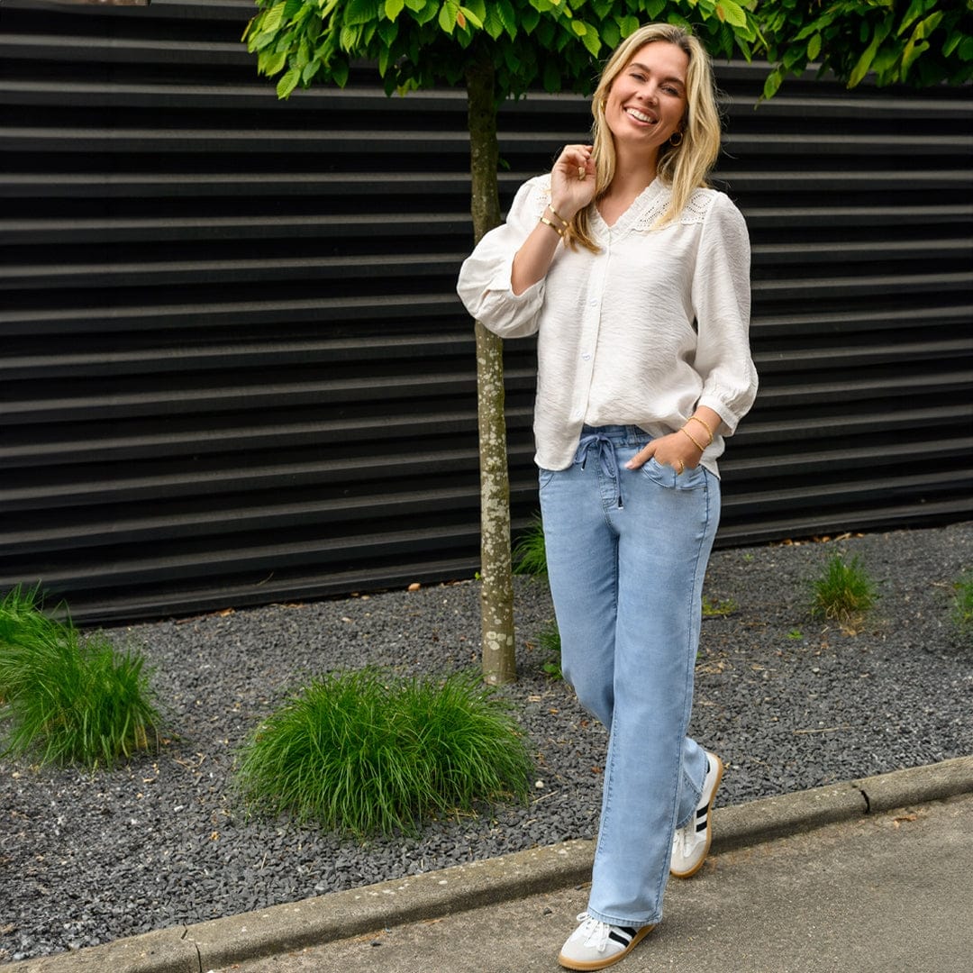 Je m'appelle Broeken Light Denim / XS / Short Pant Fleur Jogg Denim | Light Denim