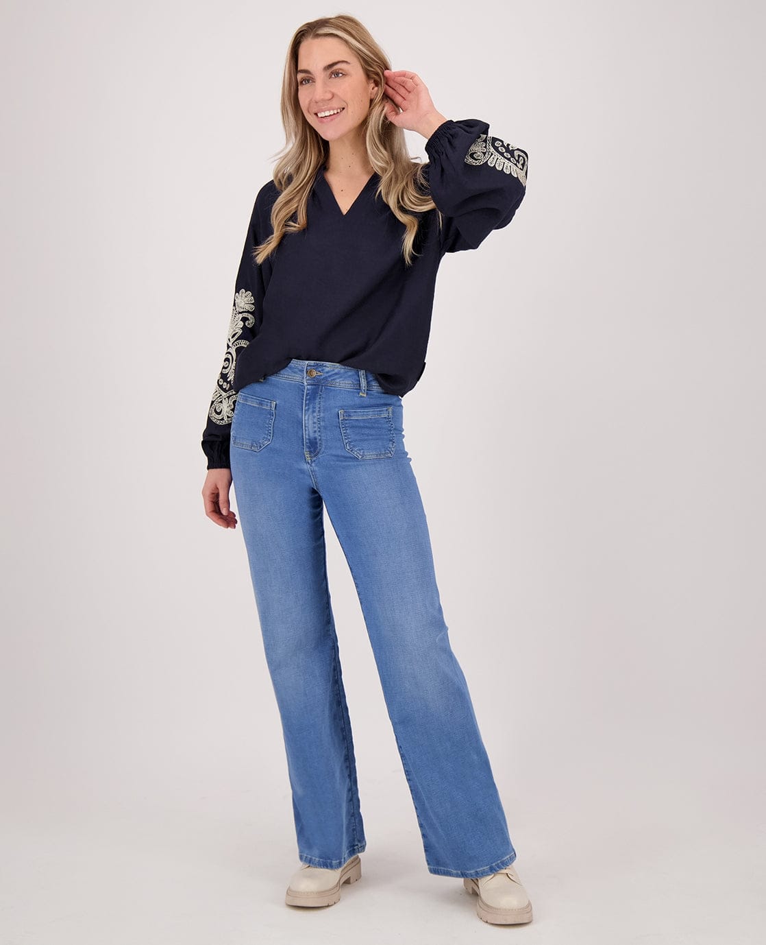 Je m'appelle Broeken Pant Jogg Denim Straight | Light Denim