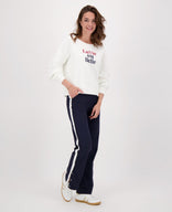 Je m'appelle Broeken Pant Leah Travel | Donkerblauw/Porselein wit