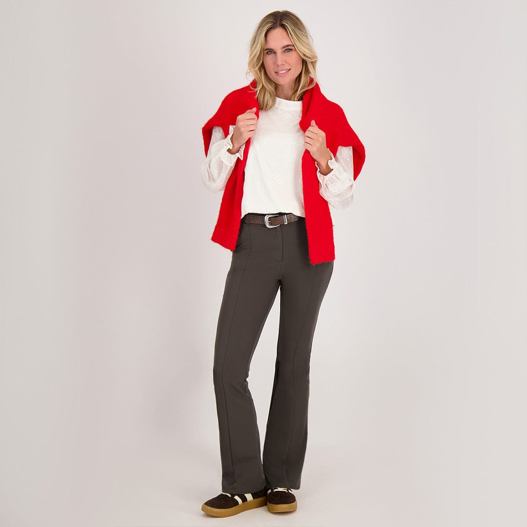 Je m'appelle Broeken Pant Lyon Flare Travel +++ | Dark Taupe