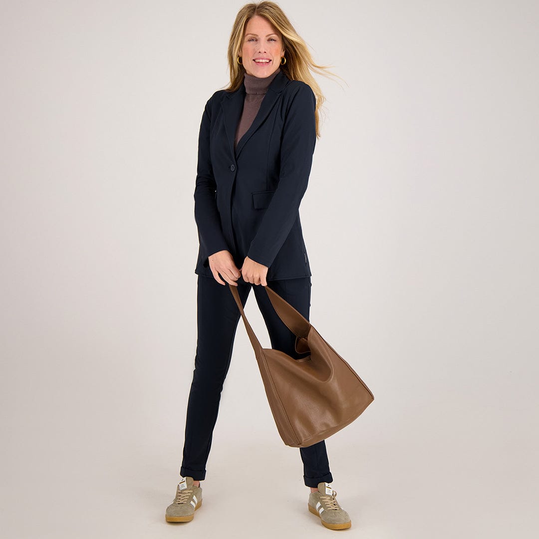 Je m'appelle Broeken Pant Regular 2.0 Travel Brushed | Donkerblauw