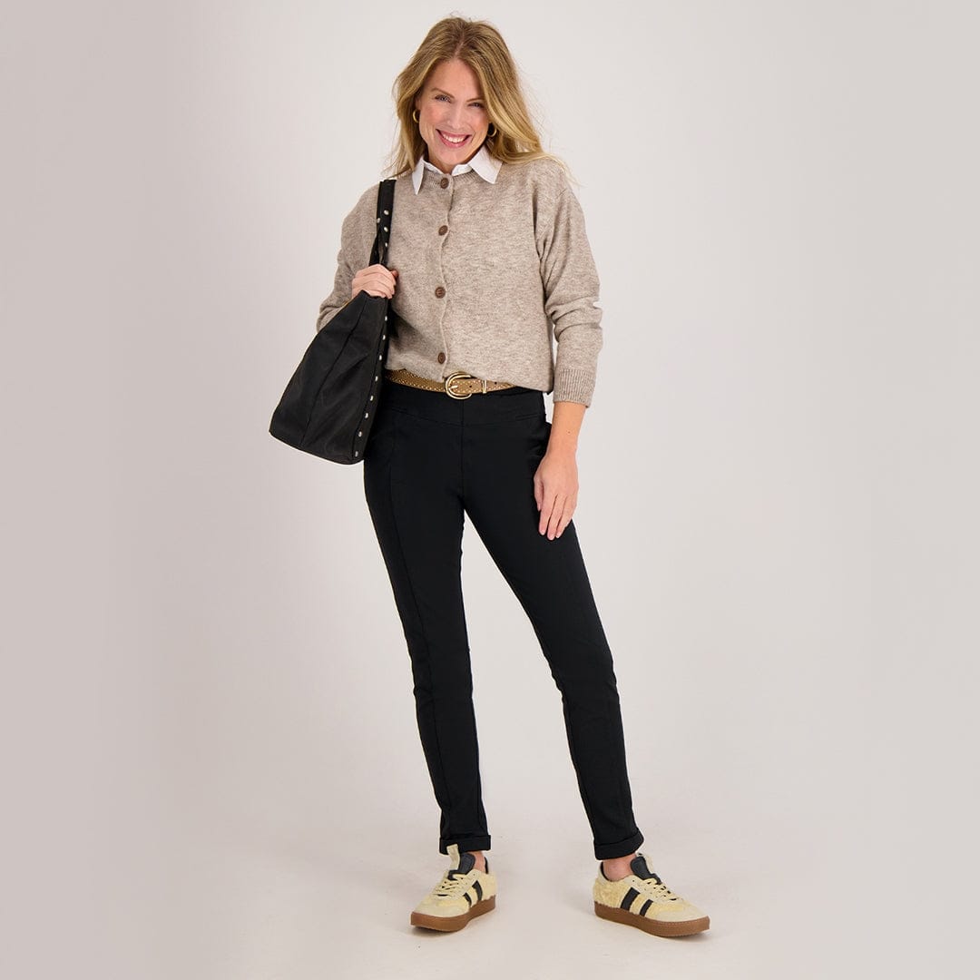 Je m'appelle Broeken Pant Regular 2.0 Travel Brushed | Zwart