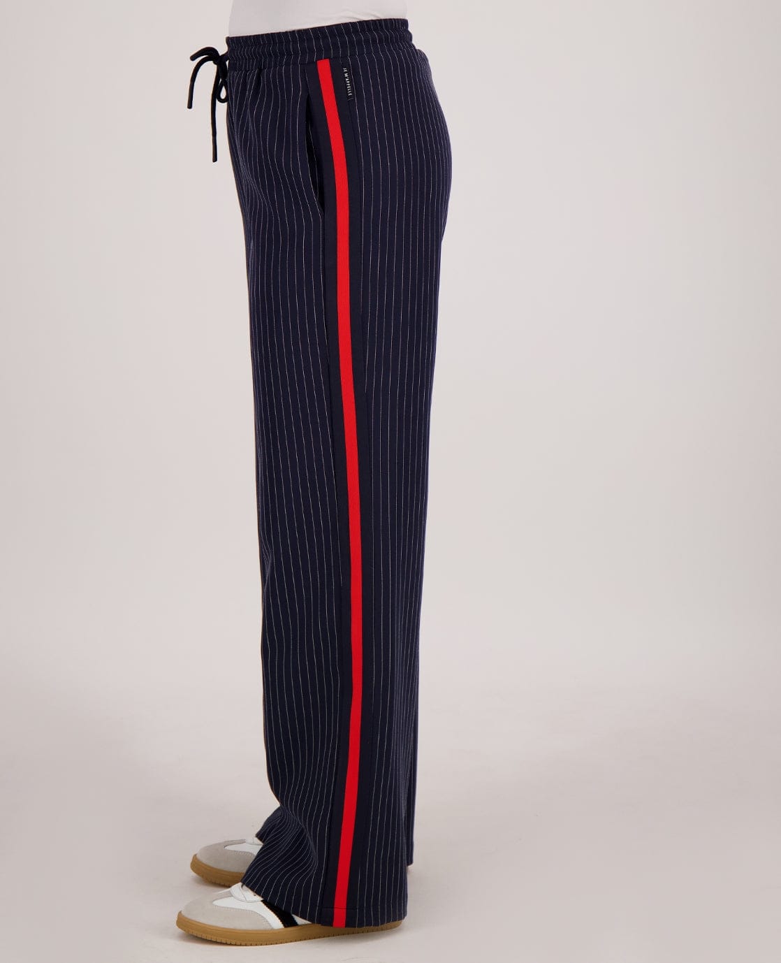 Je m'appelle Broeken Pant Straight Pinstripe | Donkerblauw / Off White