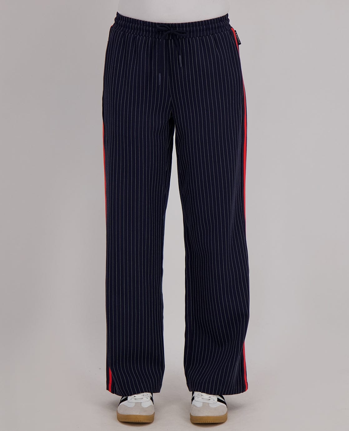 Je m'appelle Broeken Pant Straight Pinstripe | Donkerblauw / Off White